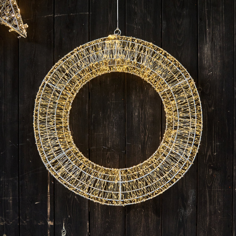 Galaxy LED Wreath, Silver