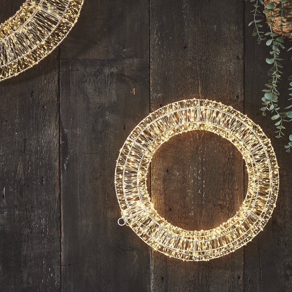 Galaxy LED Wreath, Silver