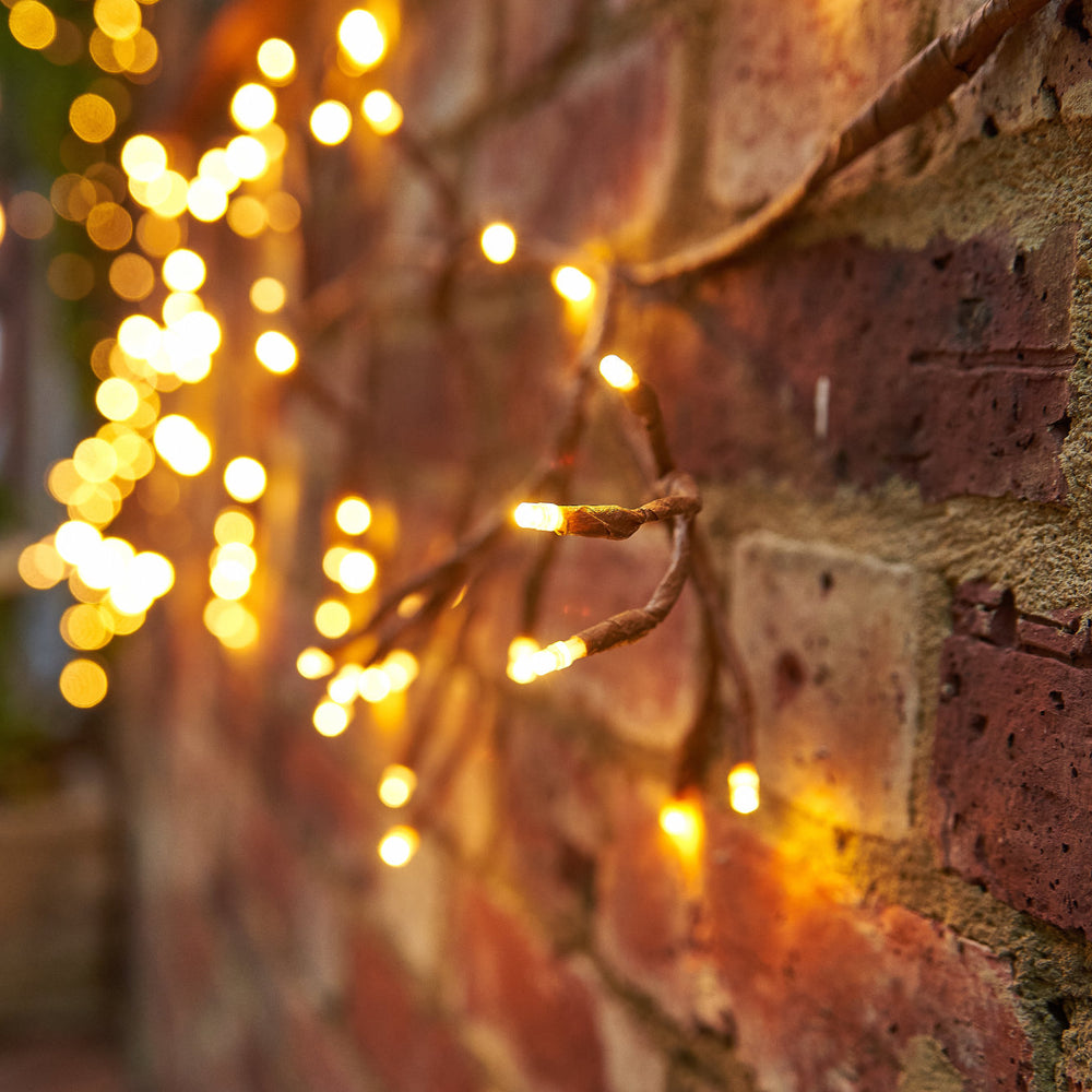 Dual Powered LED Ivy Fairy Light, Brown