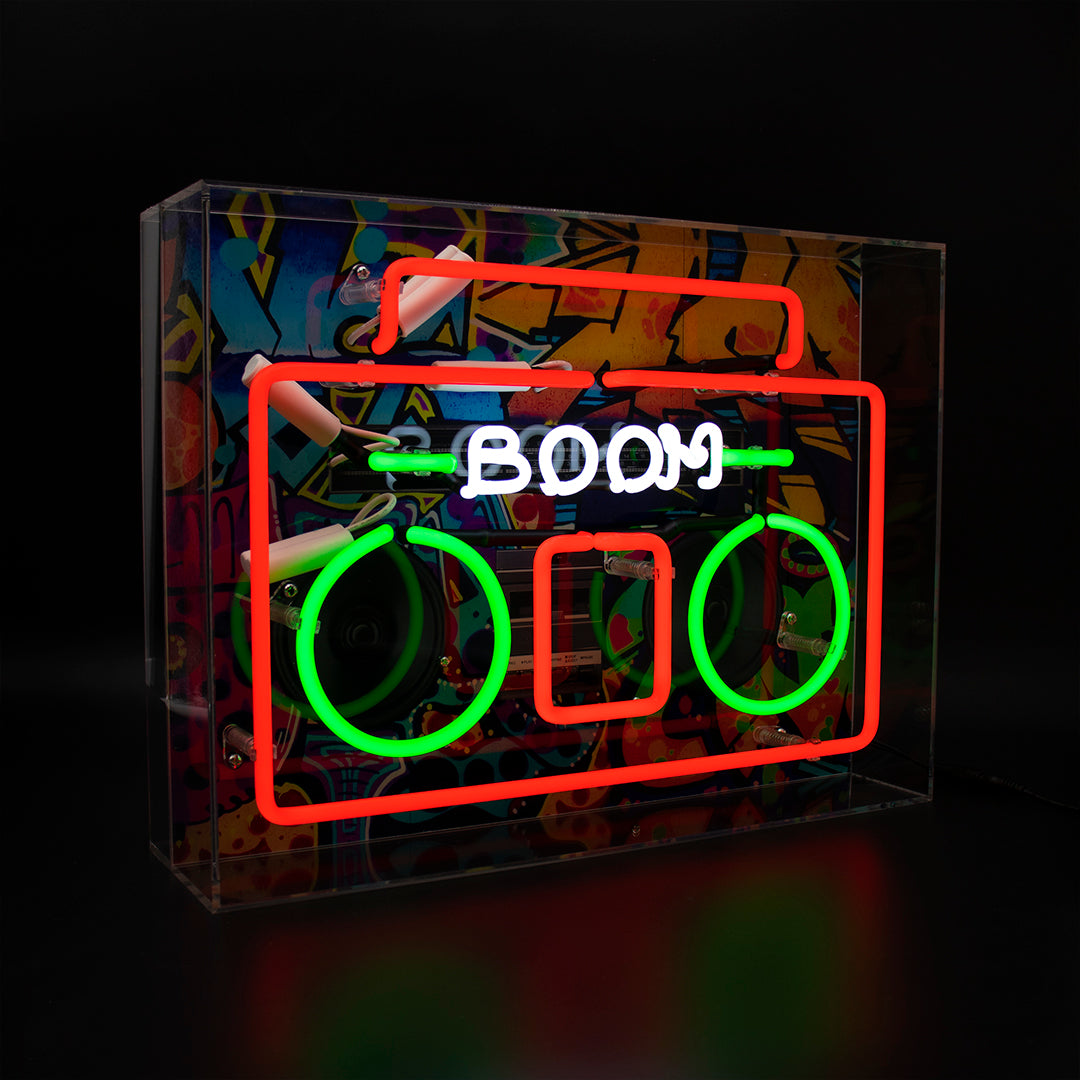 Locomocean Neon Box Sign, Boom Box