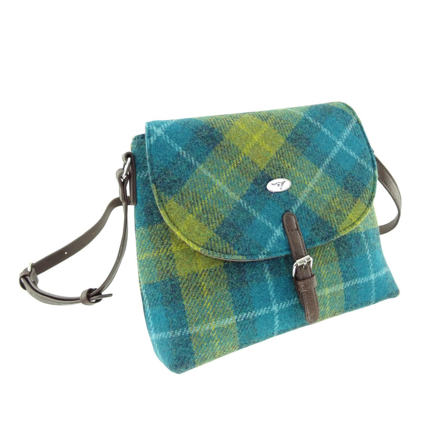 Glenn Appin Harris Tweed Torridon Shoulder  bag,Sea Blue & Green Tartan