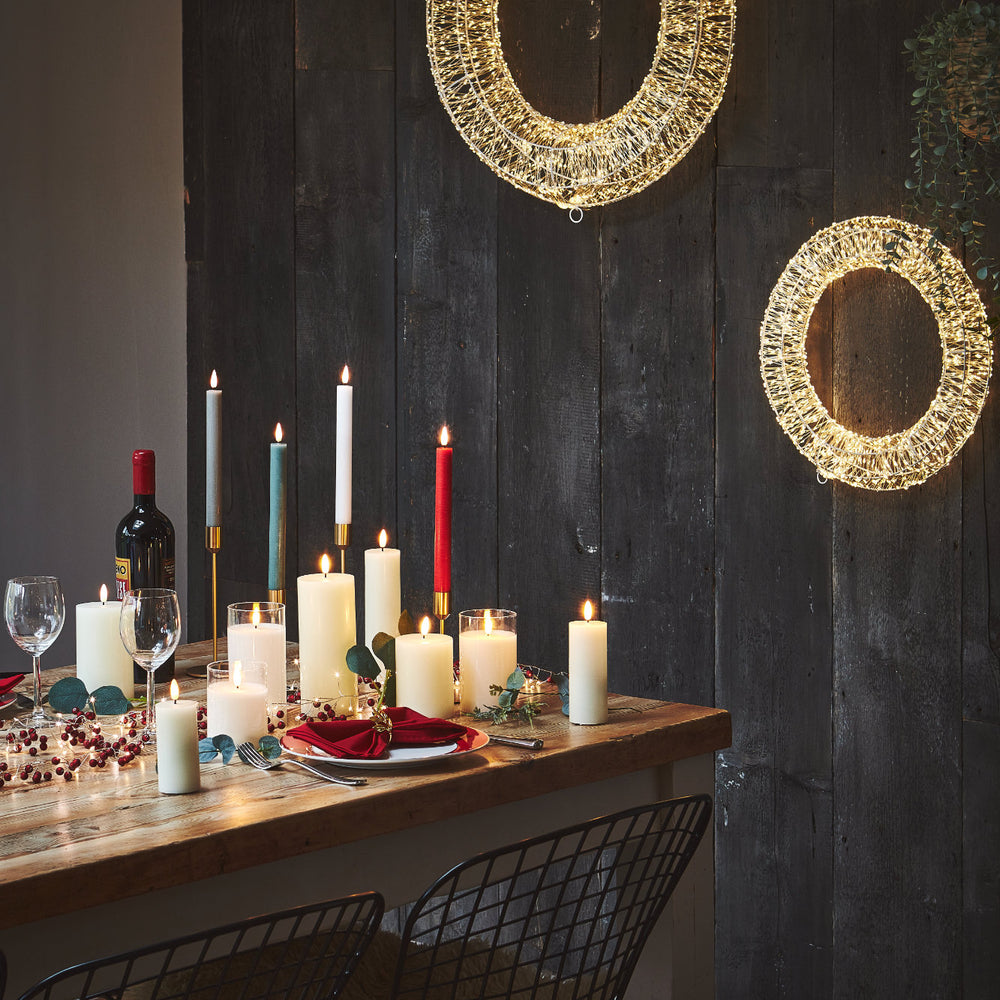 LED Pillar Candles Warm White, 7.5 CM (Set Of 3)