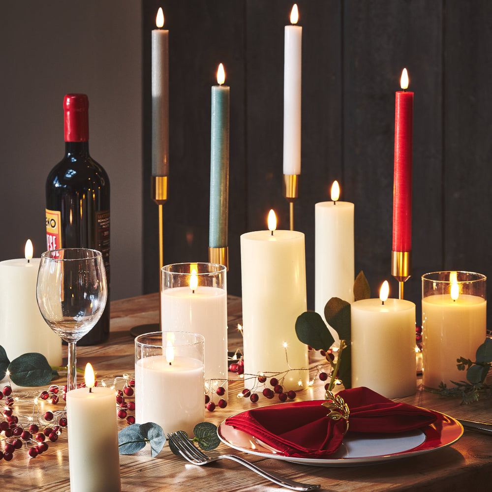 LED Pillar Candles  Warm White 5CM (Set Of 3)