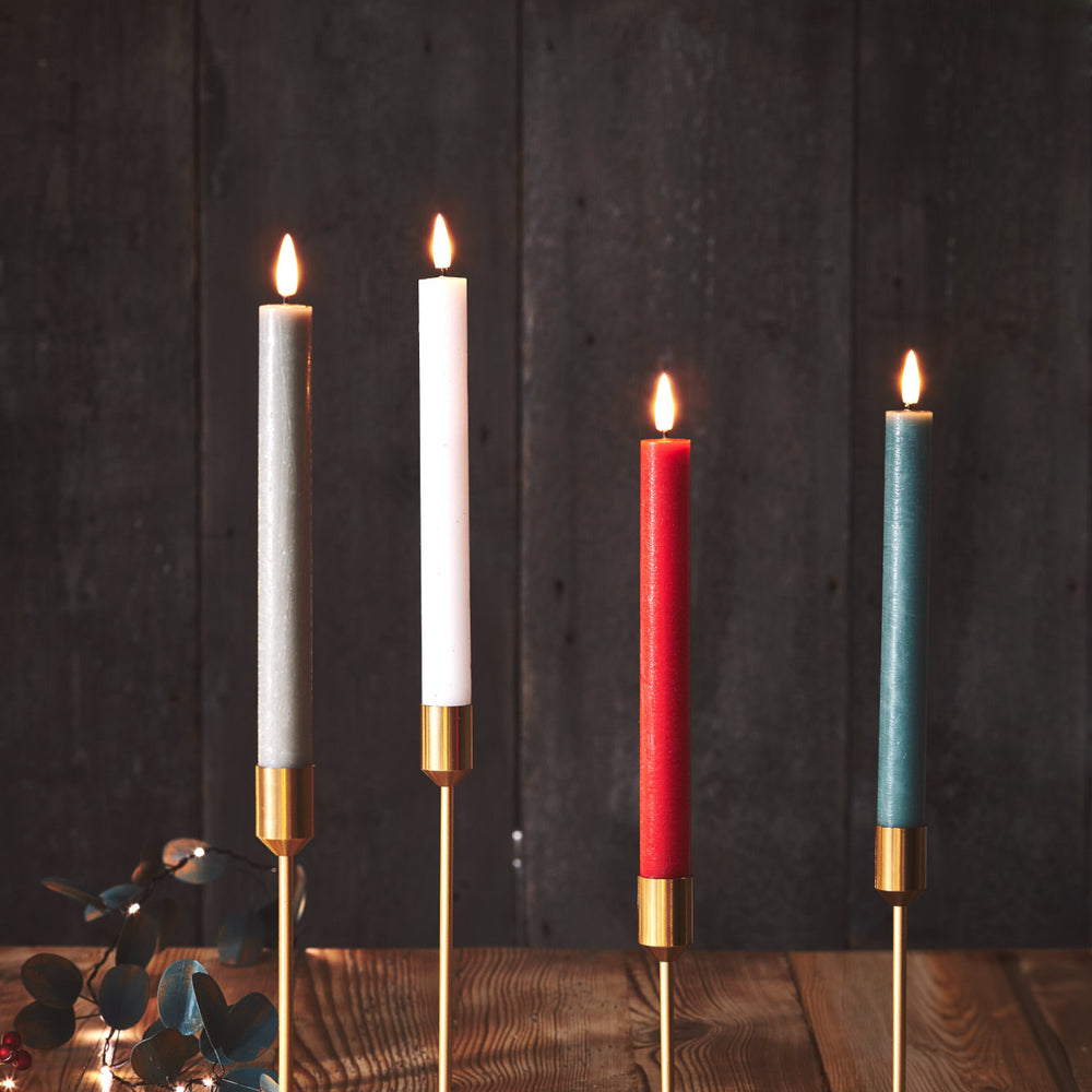 LED Dinner Candles, Red ( Set Of 2 )