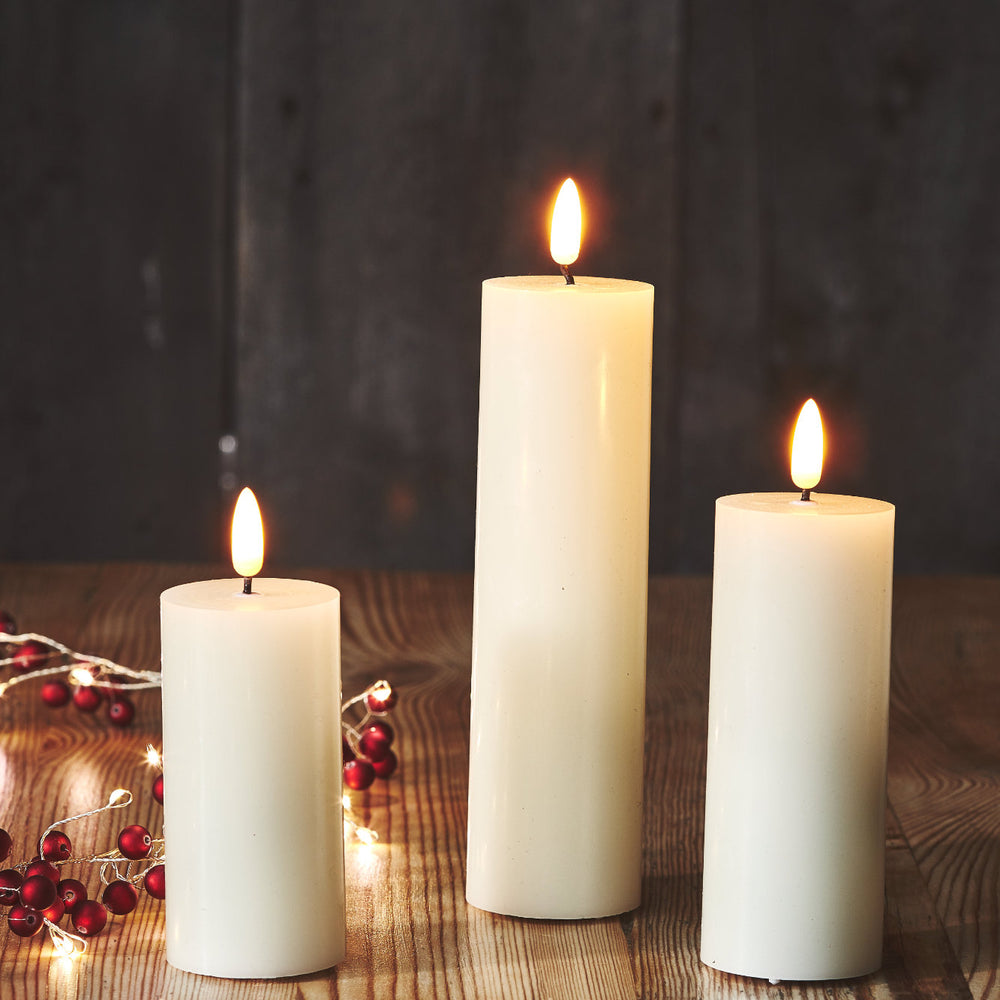 LED Pillar Candles  Warm White 5CM (Set Of 3)