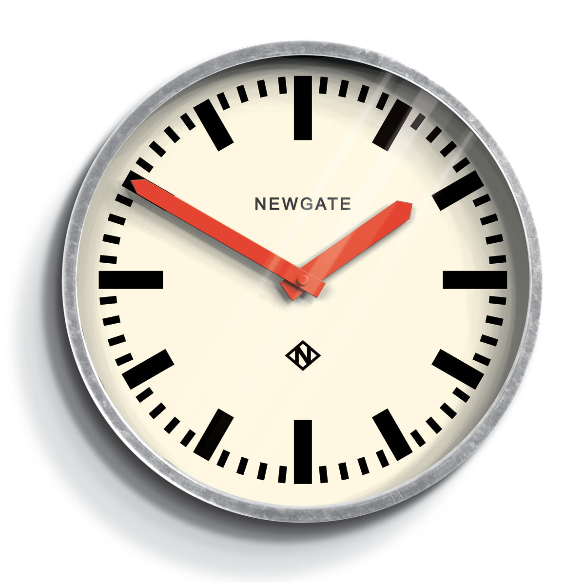 Newgate Luggage Galvanised Metal Wall Clock, Red