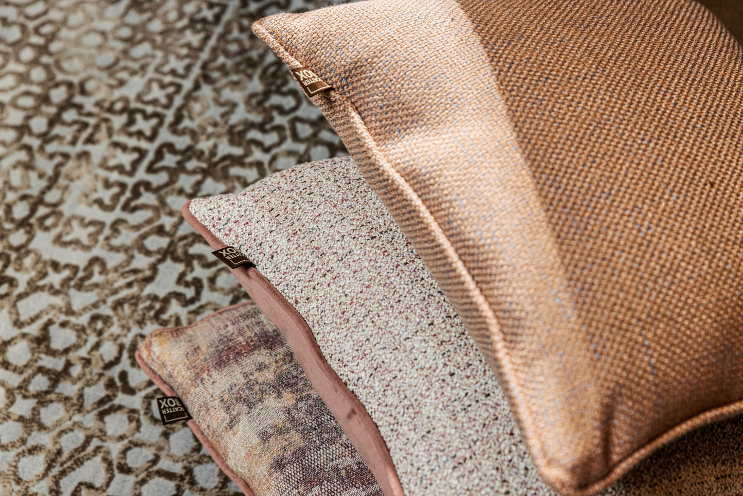 Scatter Box Leighton Textured Boucle Cushion, Blush