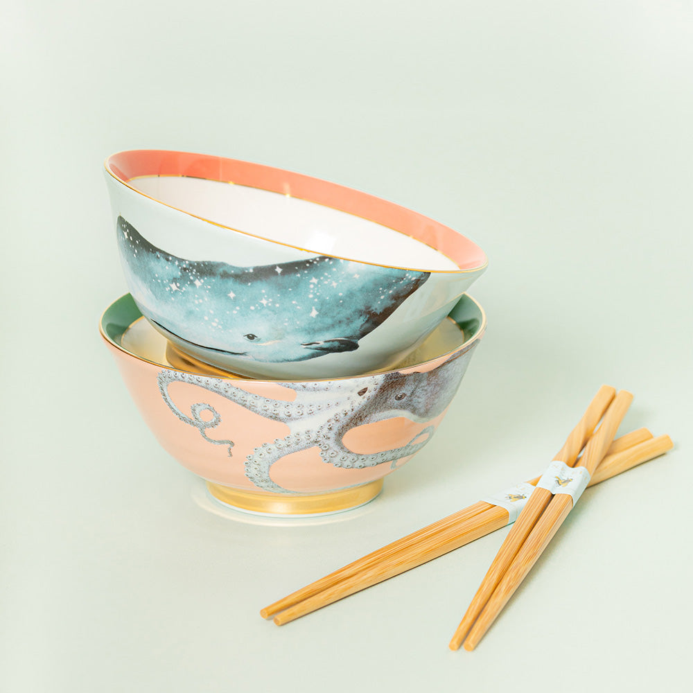 Yvonne Ellen Soup Bowls & Chopsticks (Set Of 2)