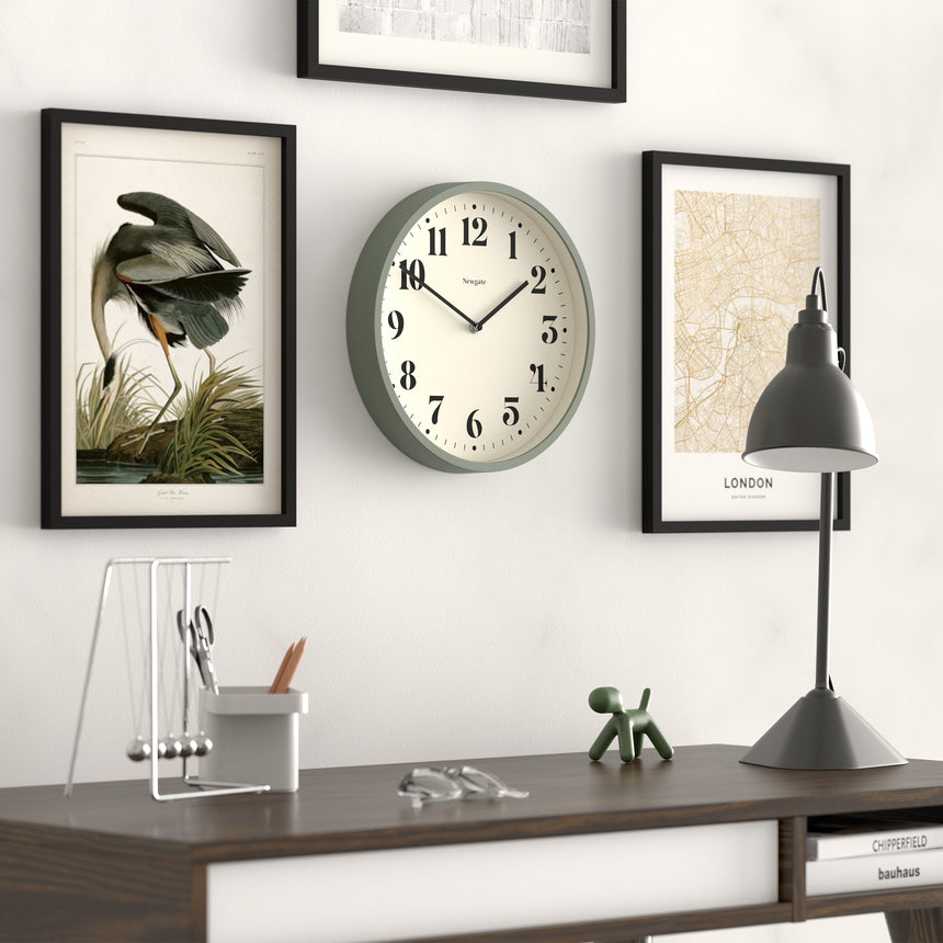 Newgate Number Four Wall Clock, Asparagus Green