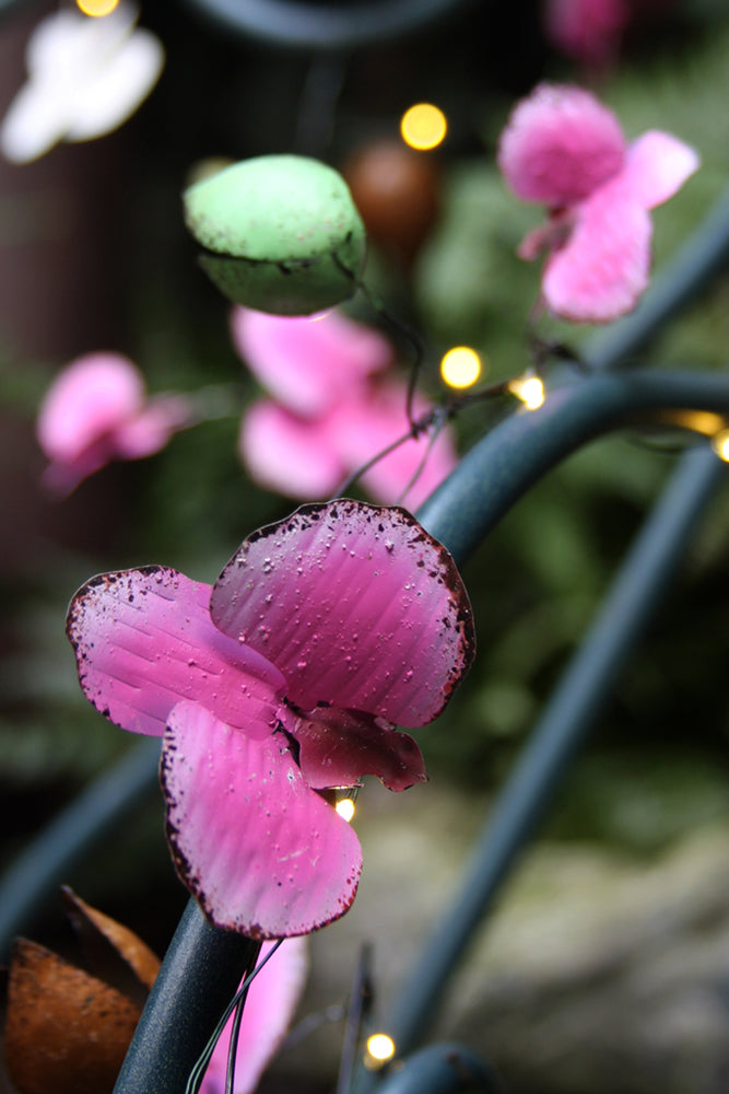 Handmade Metal LED Fairy Lights, Orchid (Battery Operated)