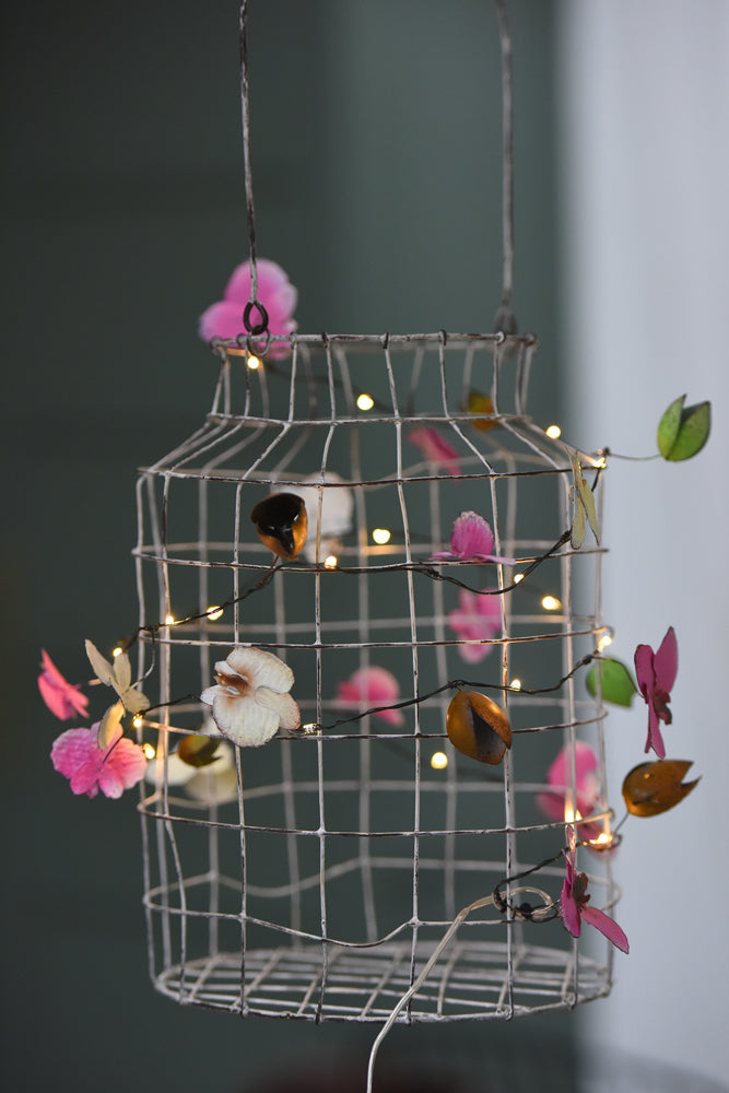 Handmade Metal LED Fairy Lights, Orchid (Battery Operated)