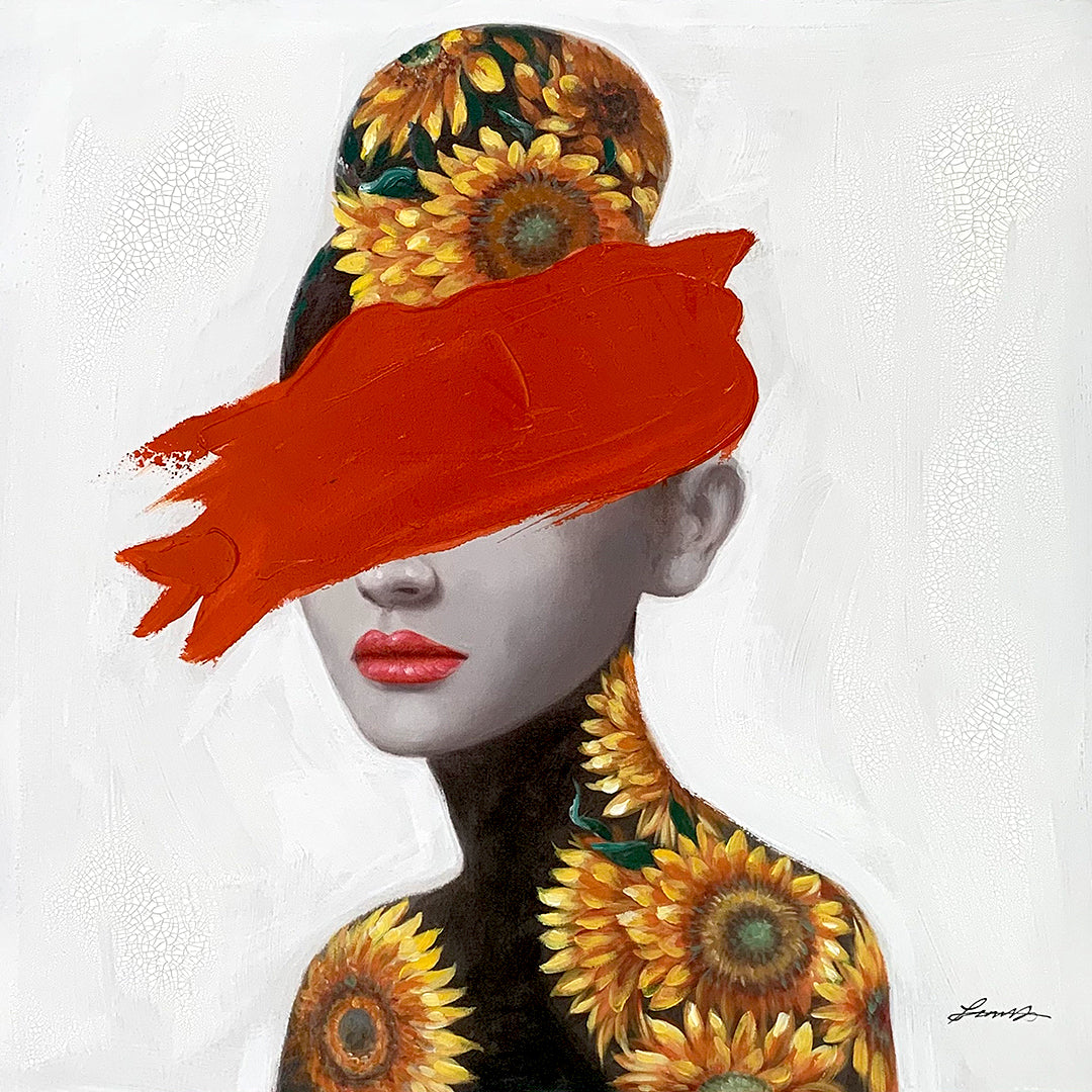 Locomocean Hand Painted Wall Art Sunflower woman