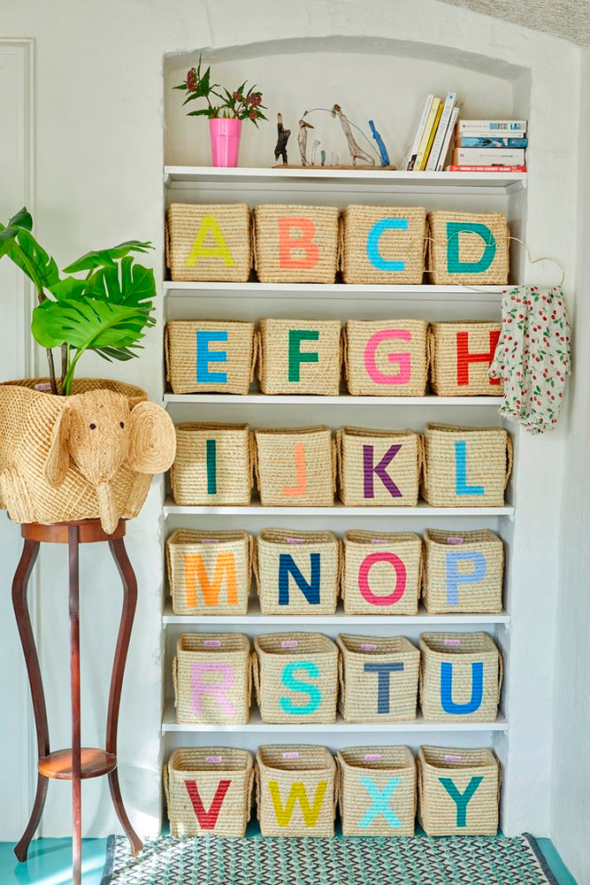 Rice Raffia Alphabets Basket