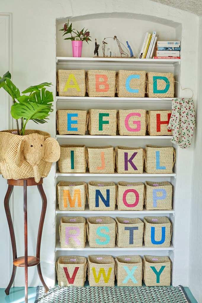 Rice Raffia Alphabets Basket