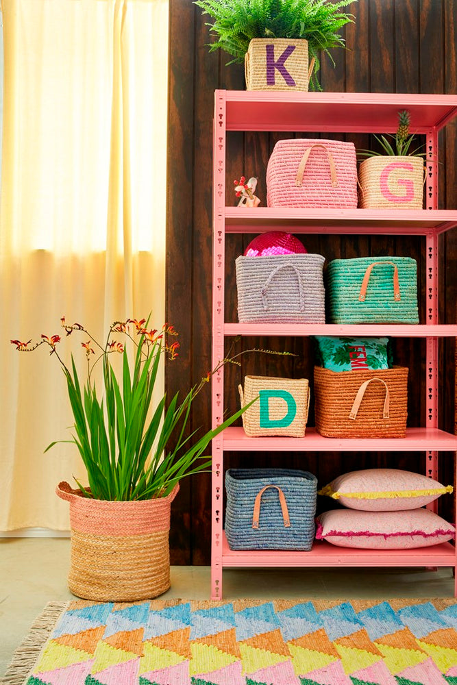 Rice Raffia Alphabets Basket