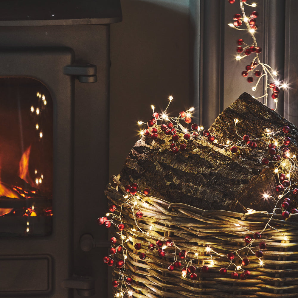 Red Berry LED Fairy Lights (Mains Powered)