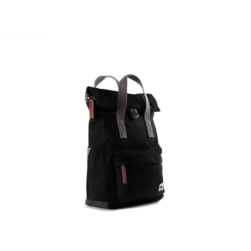 Roka London Canfield B Small  Sustainable Nylon Rucksack, Black
