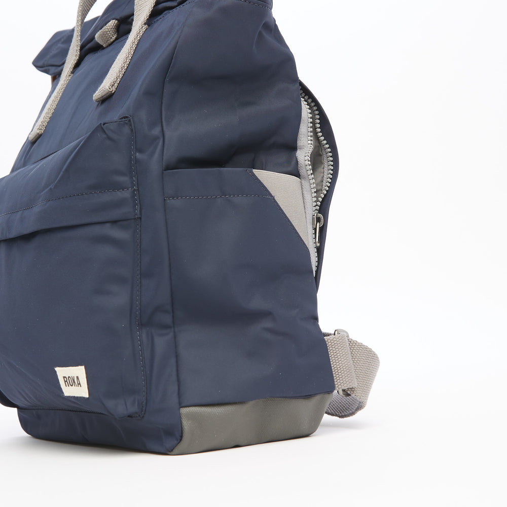 Roka London Canfield B Sustainable Nylon Rucksack, Midnight