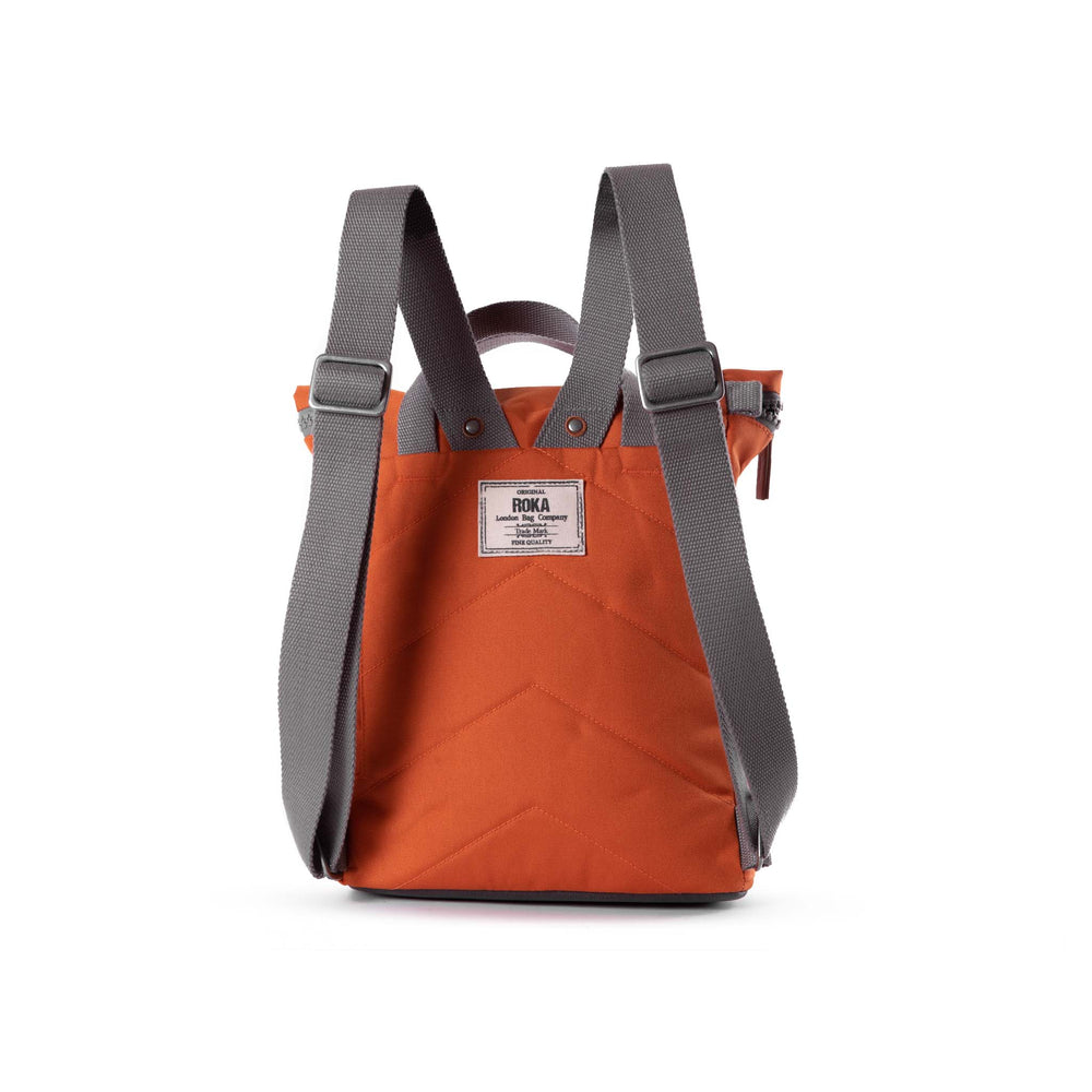 Roka London Finchley Sustainable Canvas Rucksack, Atomic Orange