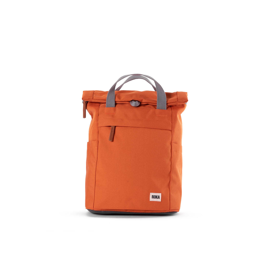 Roka London Finchley Sustainable Canvas Rucksack, Atomic Orange