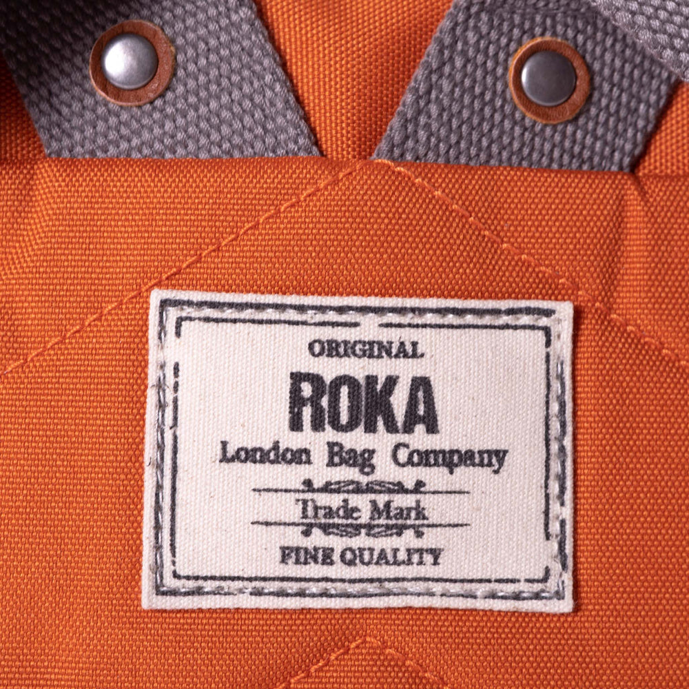 Roka London Finchley Sustainable Canvas Rucksack, Atomic Orange