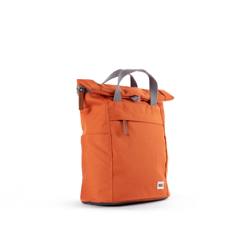 Roka London Finchley Sustainable Canvas Rucksack, Atomic Orange