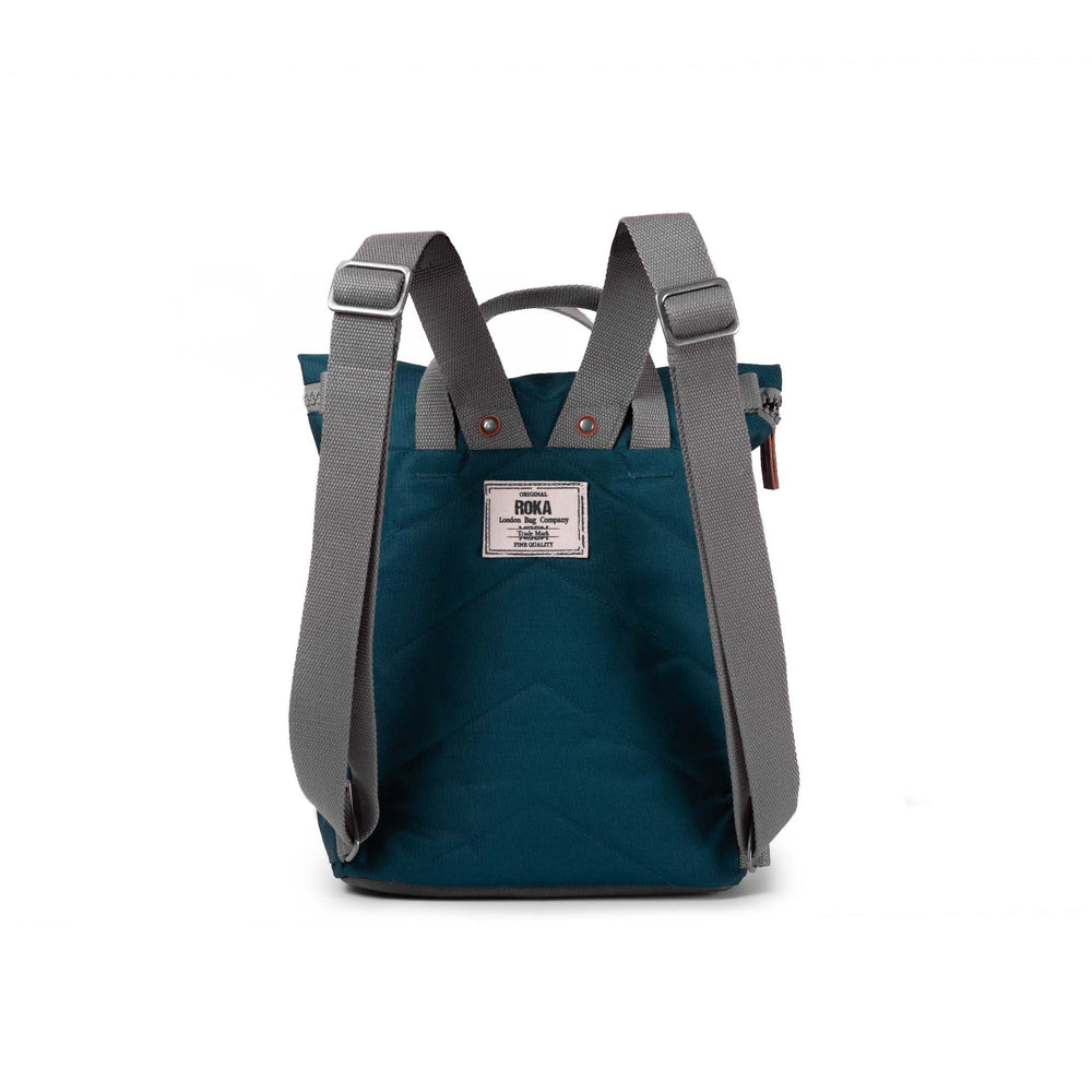 Roka London Finchley Sustainable Canvas Rucksack, Teal