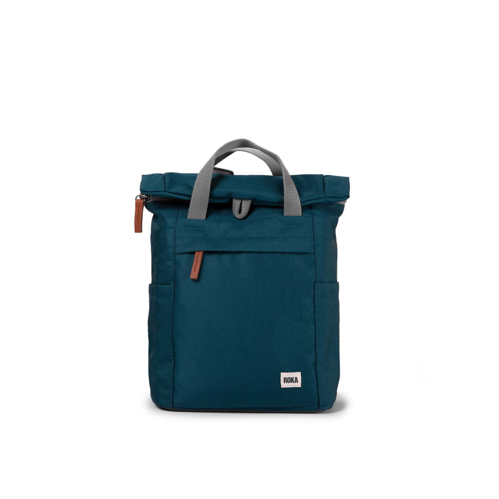 Roka London Finchley Sustainable Canvas Rucksack, Teal