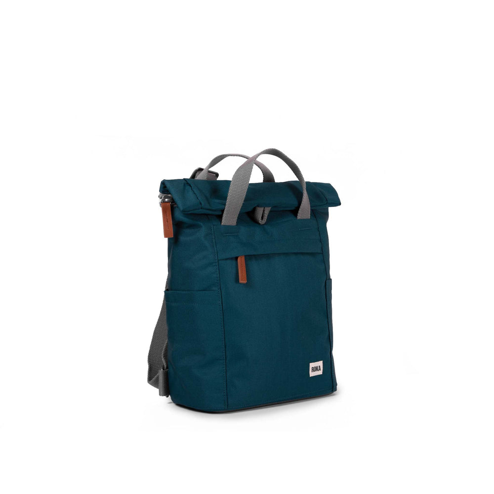 Roka London Finchley Sustainable Canvas Rucksack, Teal