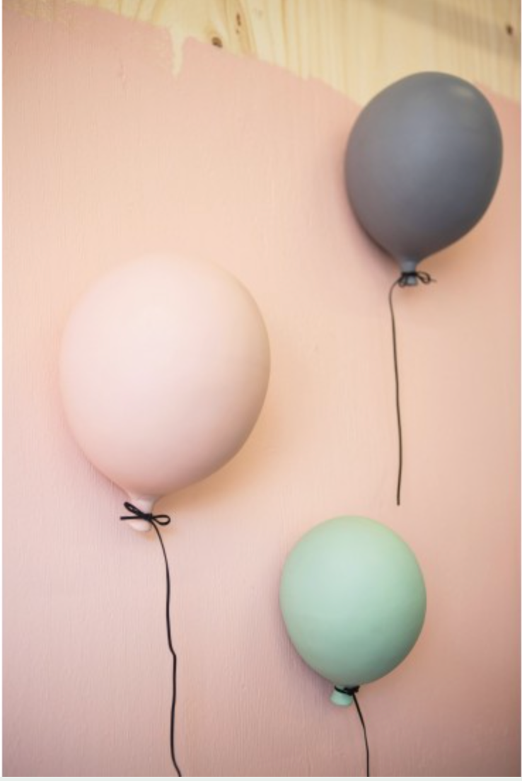 By ON Ceramic Balloon Wall Decoration, Grey