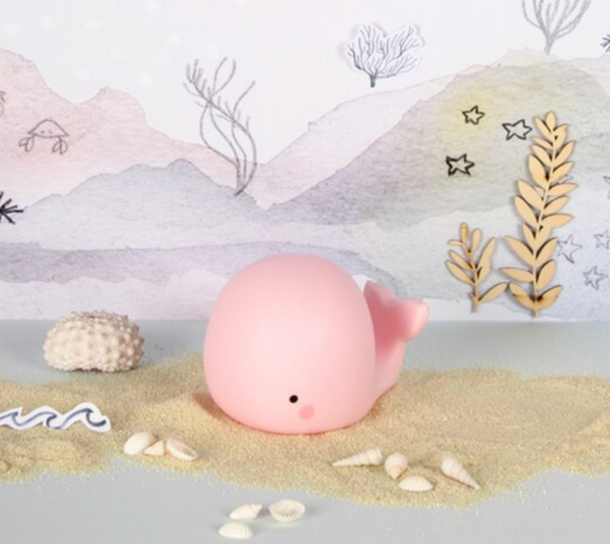 Teeny & Tiny Mini  Whale Night Light  Pink