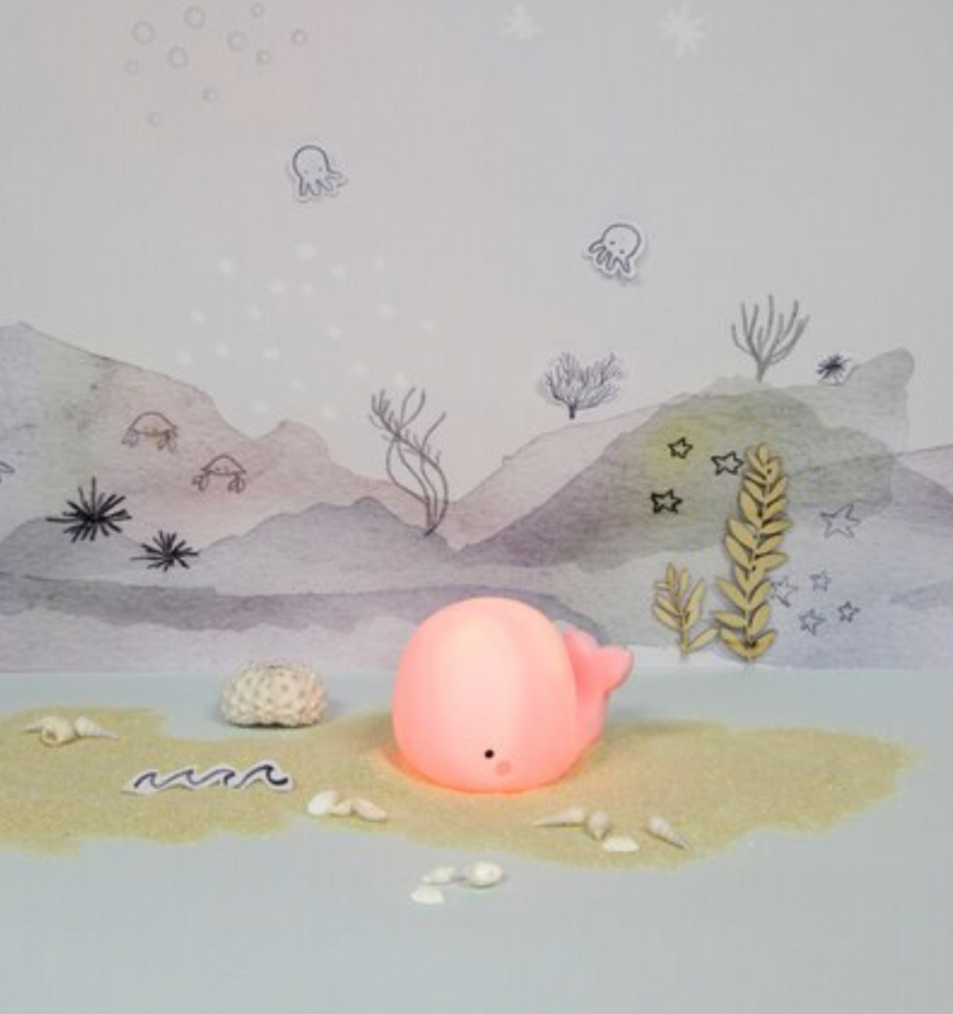 Teeny & Tiny Mini  Whale Night Light  Pink