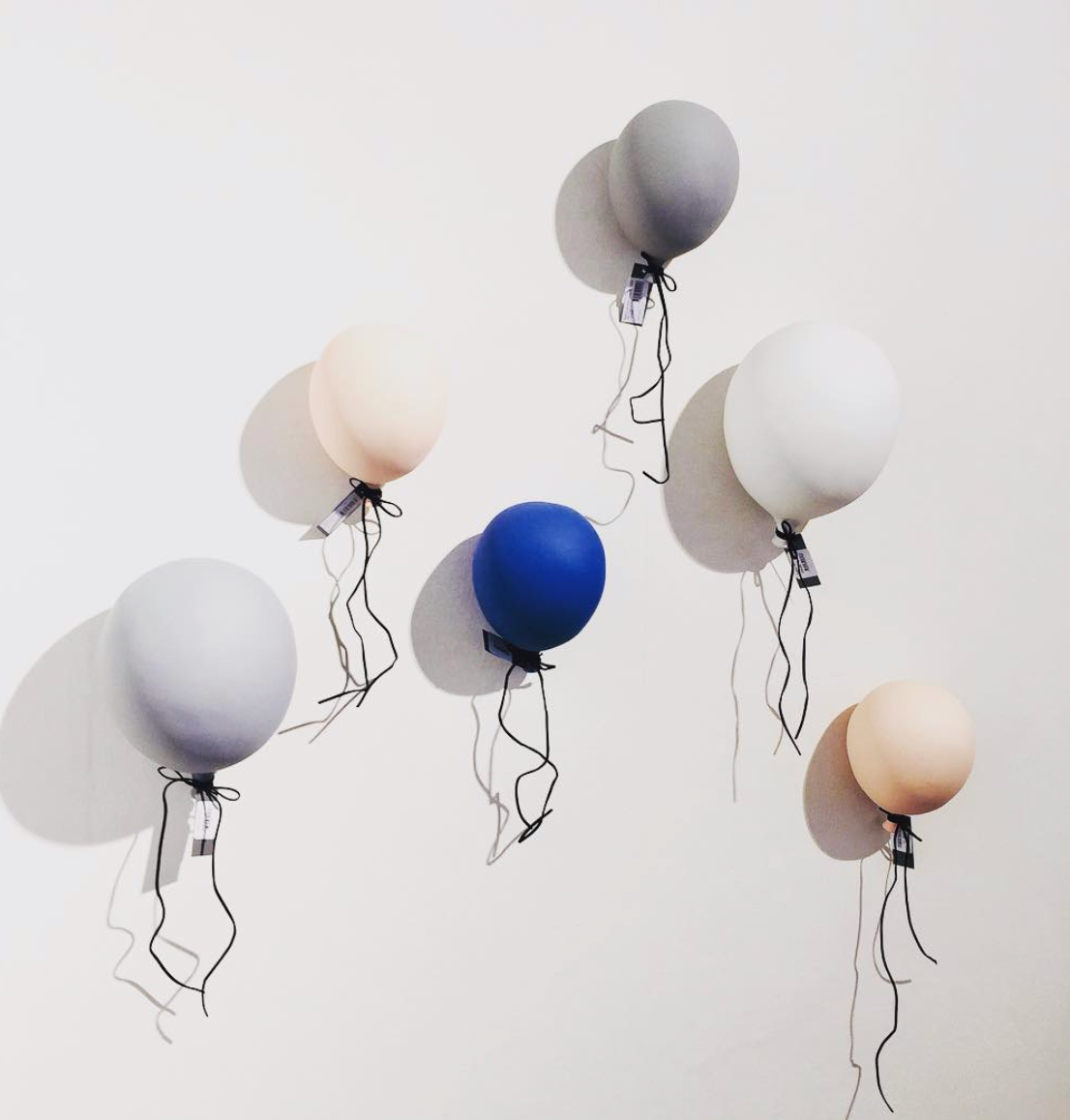 By ON Ceramic Balloon Wall Decoration, Grey