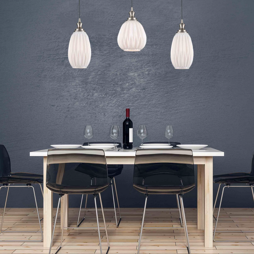 Refract Oval Glass  Pendant, Champagne