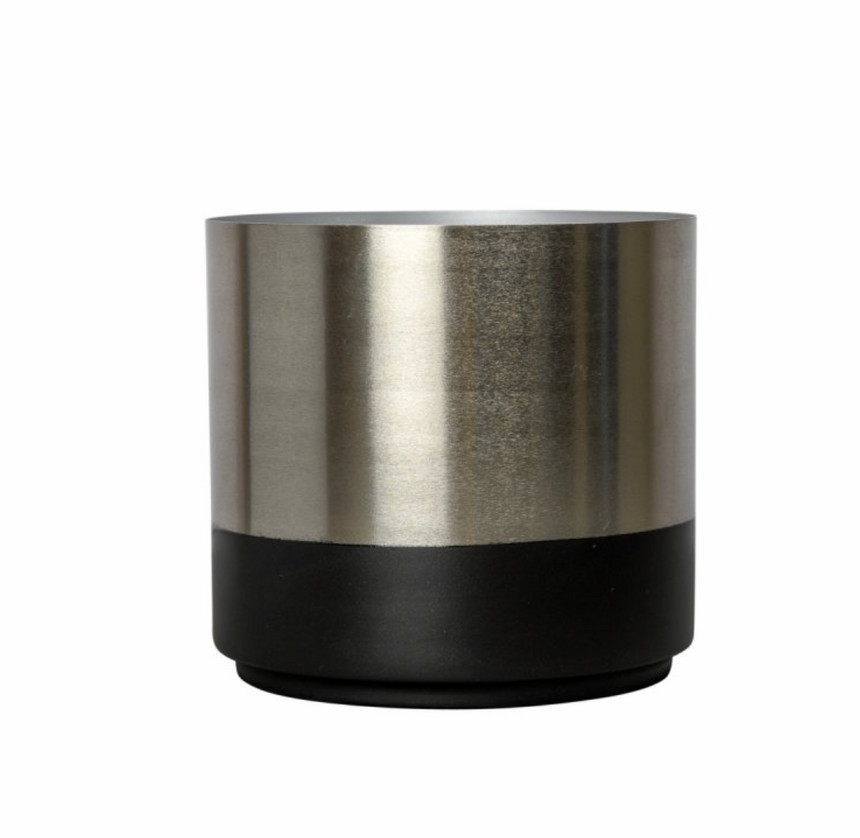 On Interior Aria Plant  Pot  Silver/ Black