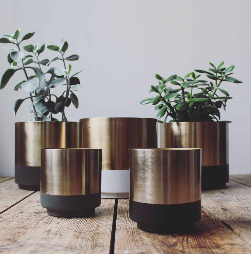 On Interior Aria Plant  Pot  Silver/ Black