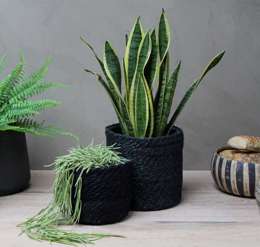 Nordal Jute Planter, Black