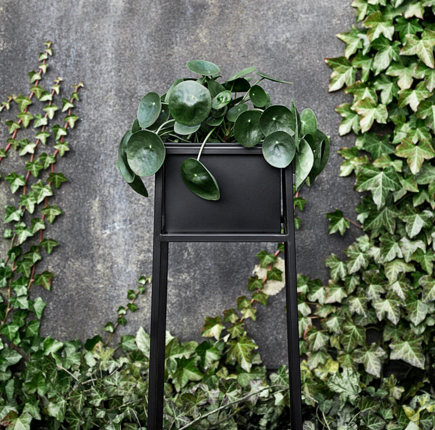 Nordal Square  Black Metal Planter