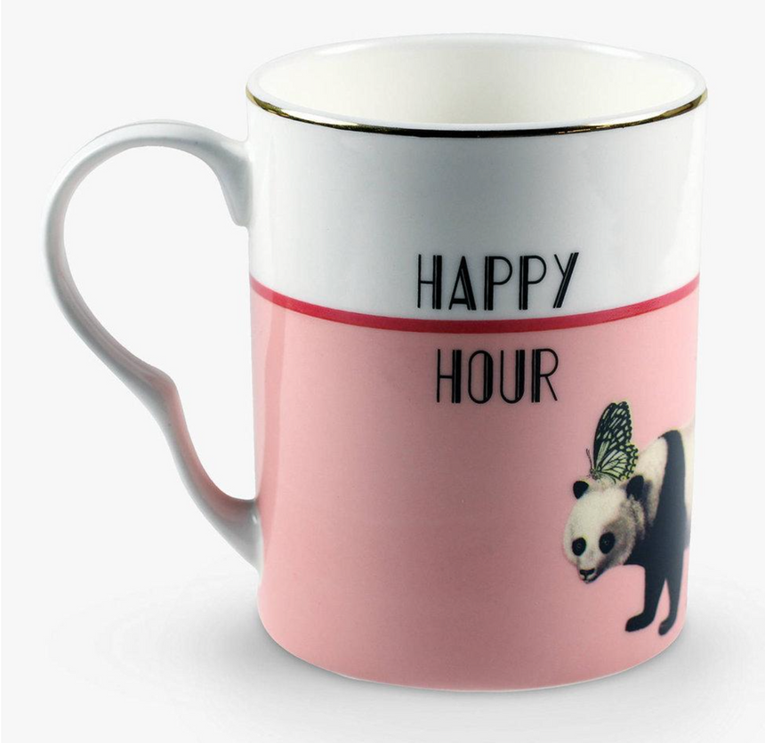 Yvonne Ellen Mugs Bonjour/ Happy Hour Set Of 2