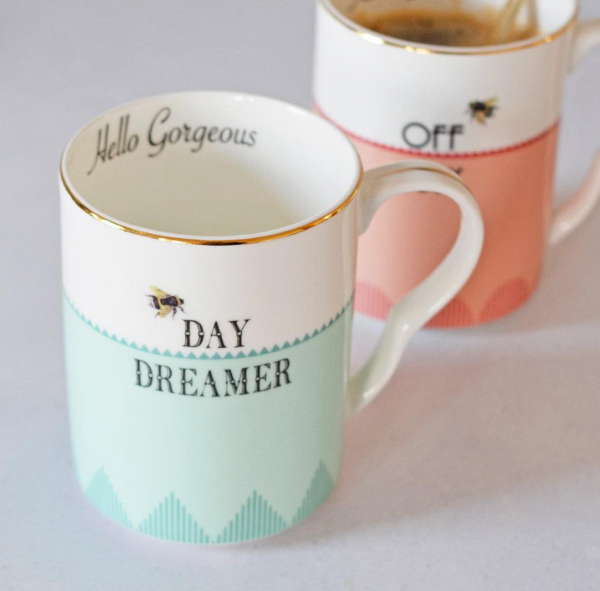 Yvonne Ellen Set Of 2 Mugs,  Off Duty/ Day Dreamer Mugs