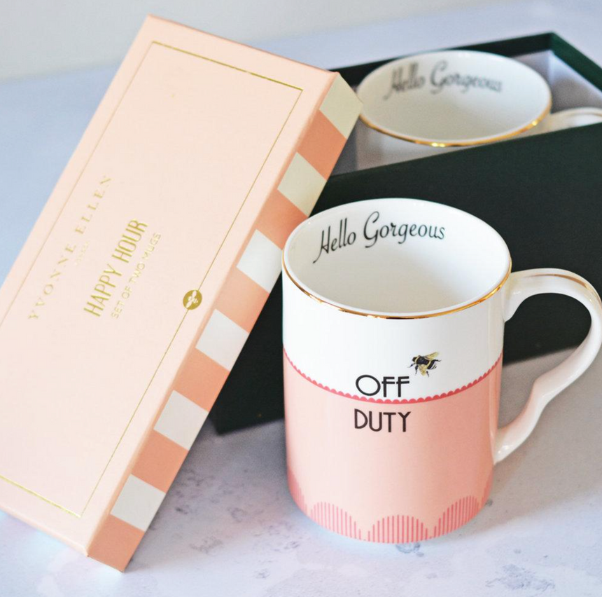 Yvonne Ellen Set Of 2 Mugs,  Off Duty/ Day Dreamer Mugs