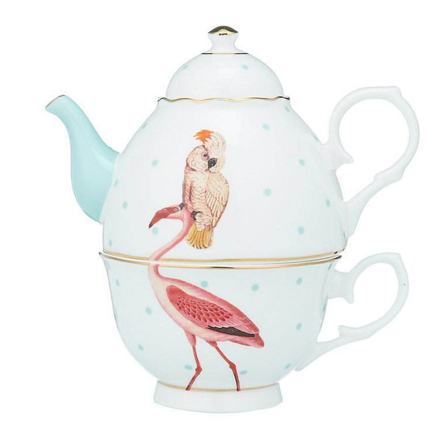 Yvonne Ellen Tea For One Set,  Flamingo