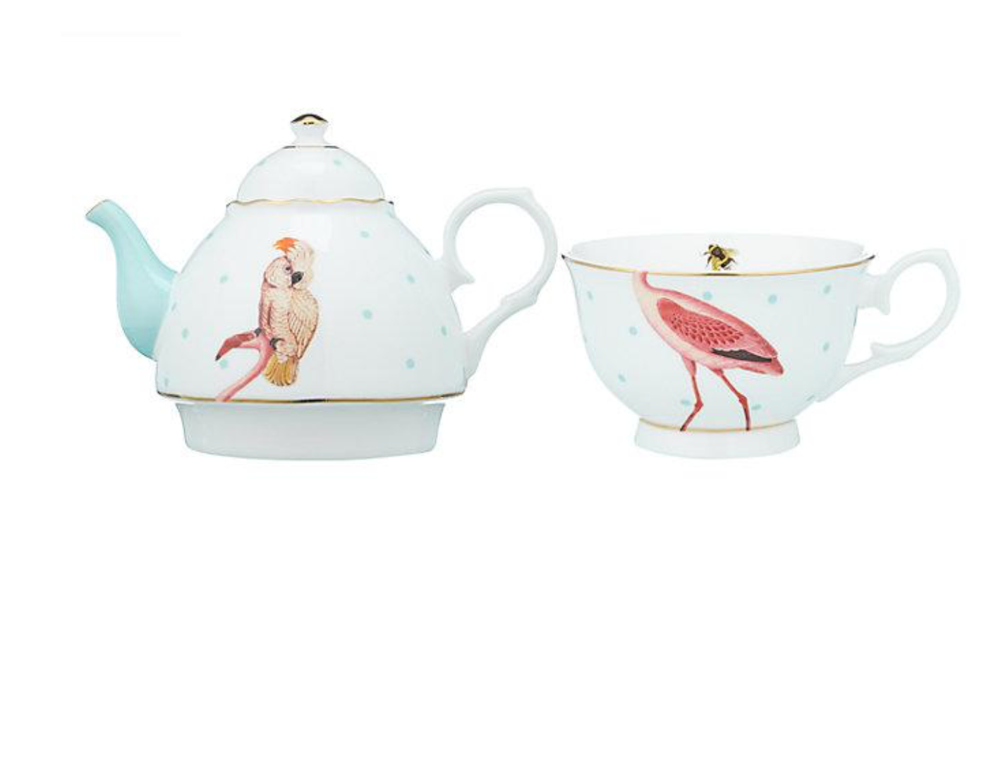 Yvonne Ellen Tea For One Set,  Flamingo
