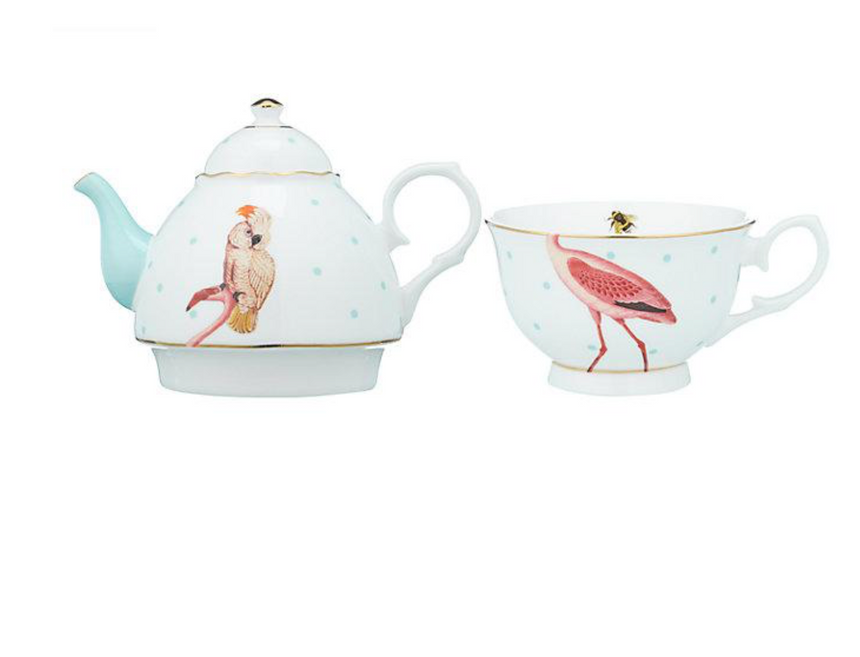 Yvonne Ellen Tea For One Set,  Flamingo