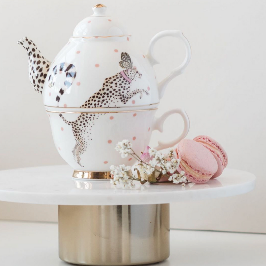 Yvonne Ellen Tea For One Set Cheetah