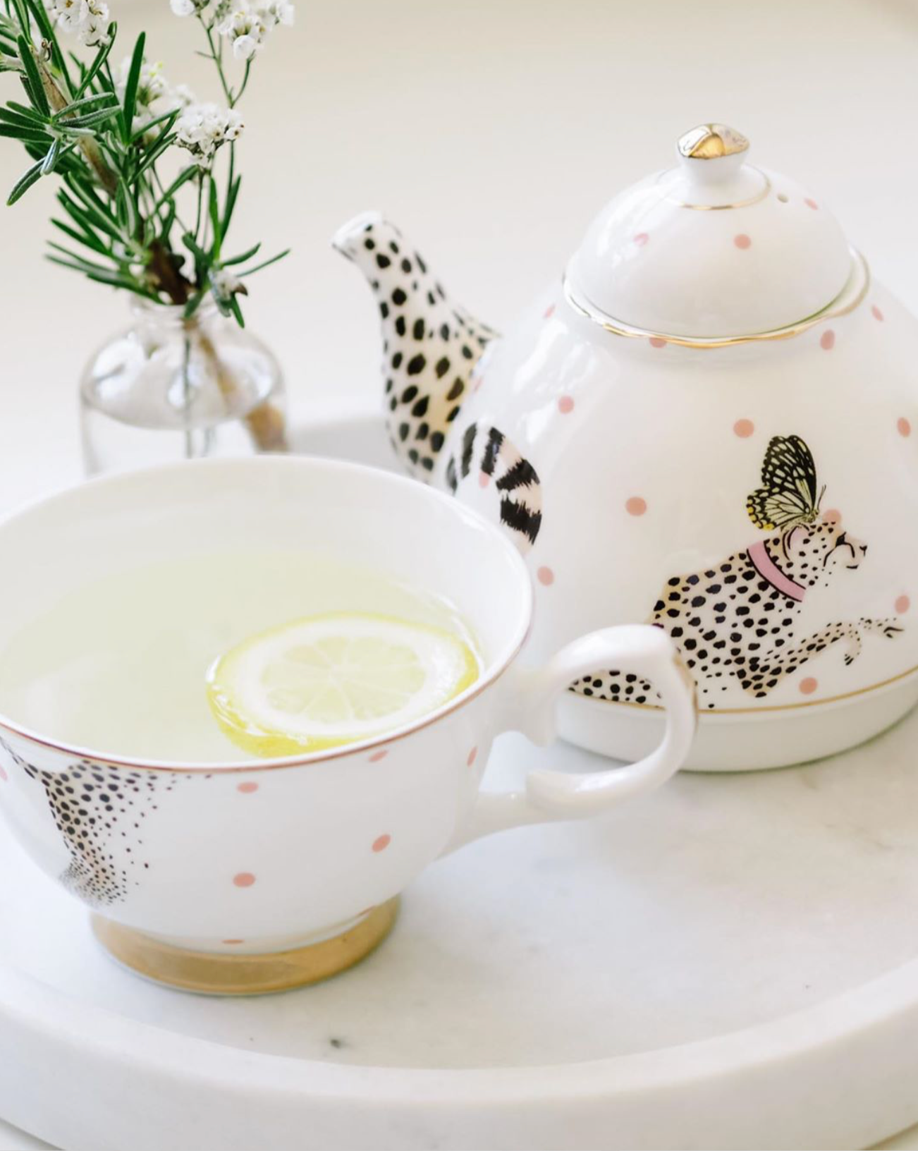 Yvonne Ellen Tea For One Set Cheetah