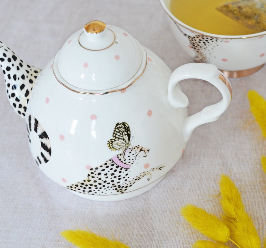 Yvonne Ellen Tea For One Set Cheetah