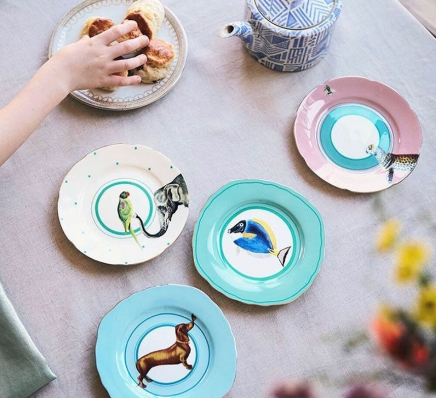 Yvonne Ellen Animal Tea Plates,Set Of 4