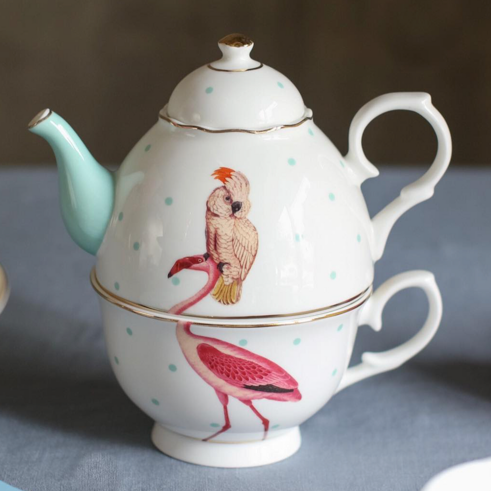 Yvonne Ellen Tea For One Set,  Flamingo