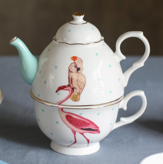 Yvonne Ellen Tea For One Set,  Flamingo